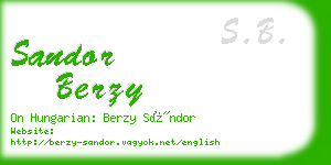 sandor berzy business card